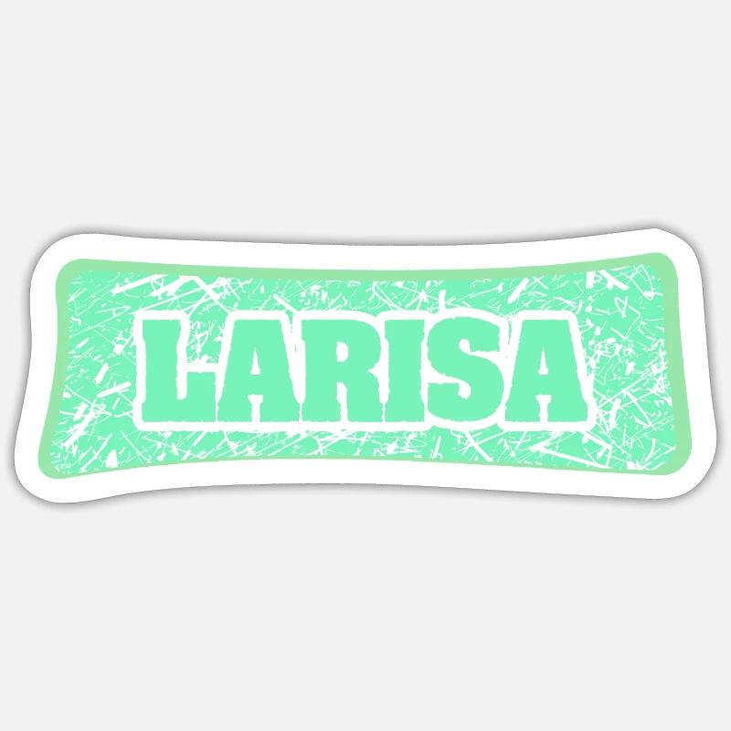 Nom de naissance Larisa - Sticker taille S (10 x 10 cm) - blanc mat