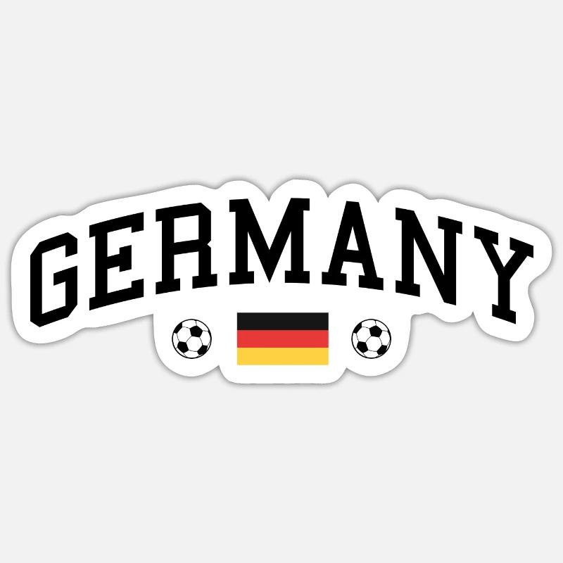 Germany mit Flagge - Sticker Größe S (10 x 10 cm) - Mattweiß