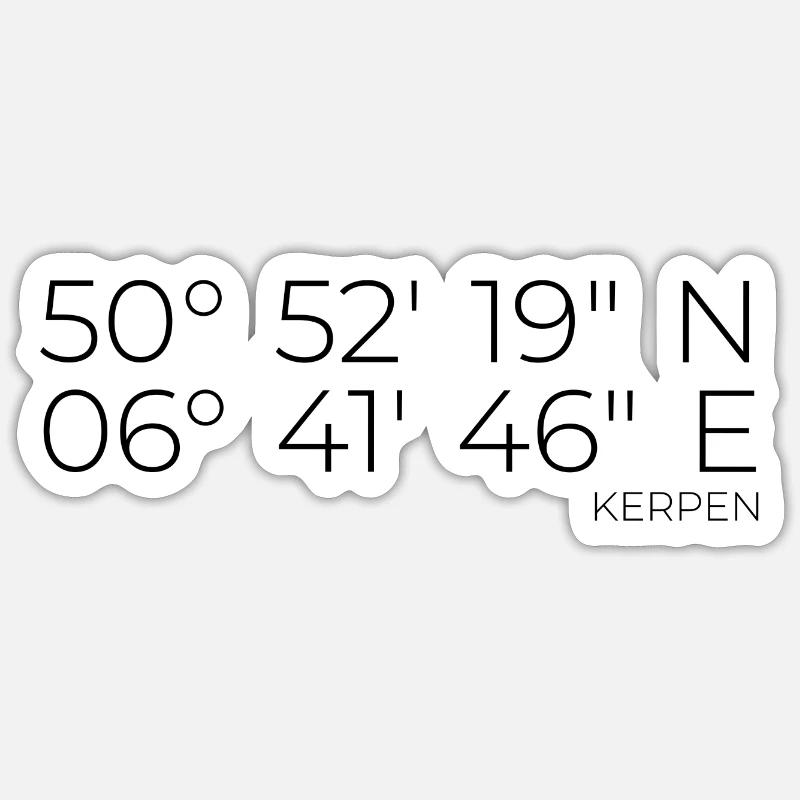 Coordonnées Kerpen - Sticker taille S (10 x 10 cm) - blanc mat
