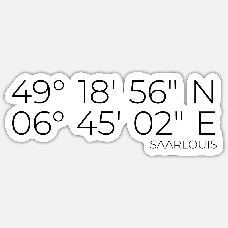 Coordonnées Sarrelouis - Sticker taille S (10 x 10 cm) - blanc mat