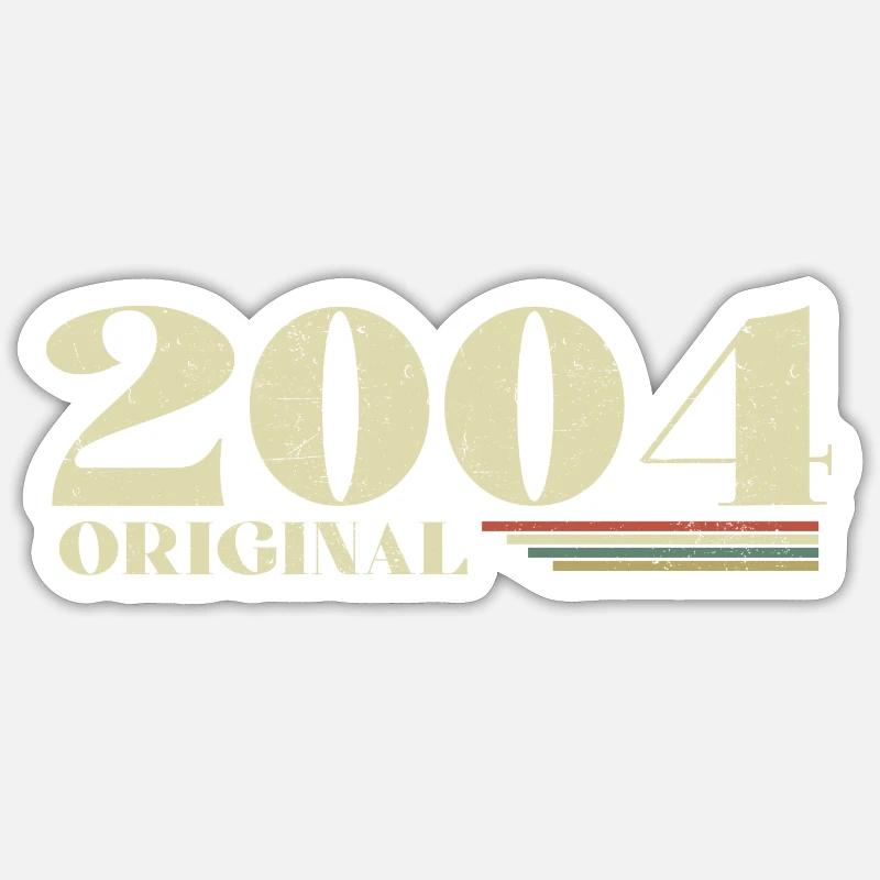 Original 2004 Vintage 2004 anniversaire 2004 rétro - Sticker taille S (10 x 10 cm) - blanc mat