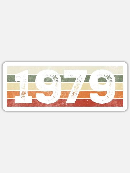 Jahrgang 1979 Retro 1979 Geburtstagsgeschenk - Sticker Größe S (10 x 10 cm) - Mattweiß
