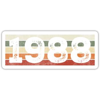 Millésime 1988 Cadeau D’anniversaire Rétro 1988 - Sticker taille S (10 x 10 cm) - blanc mat - Devant