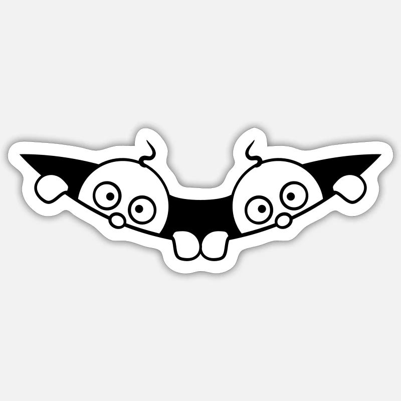Comic Twins Peeking Out Belly 2 Bébés Enceintes Sticker taille S (10 x 10 cm)