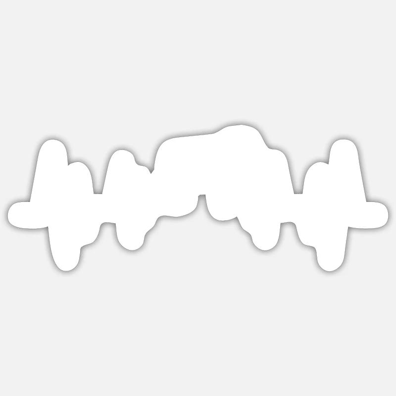 Silhouette de vache Heartbeat - Sticker taille S (10 x 10 cm) - blanc mat