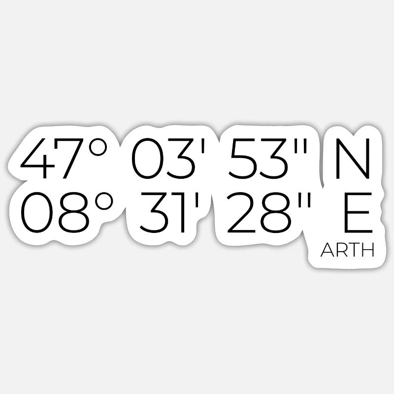 Coordonnées Arth Schwyz - Sticker taille S (10 x 10 cm) - blanc mat