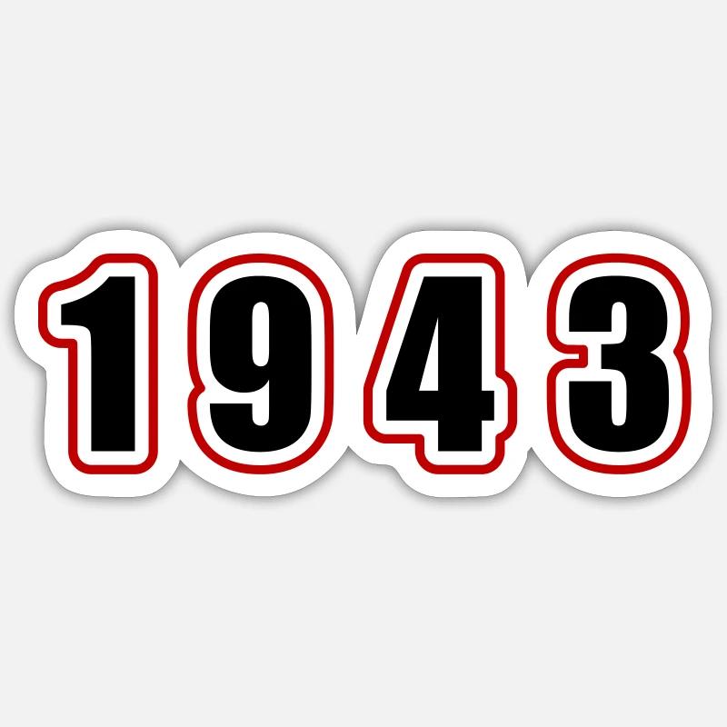 1943 year birthday - Sticker size S (10 x 10 cm) - white matte