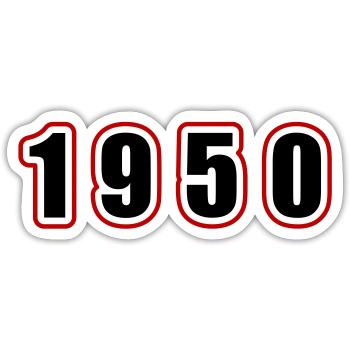 Anniversaire de l’année 1950 - Sticker taille S (10 x 10 cm) - blanc mat - Devant
