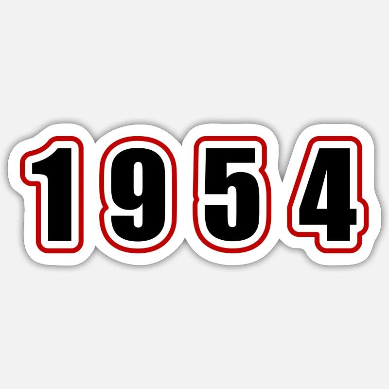 Anniversaire de l’année 1954 - Sticker taille S (10 x 10 cm) - blanc mat