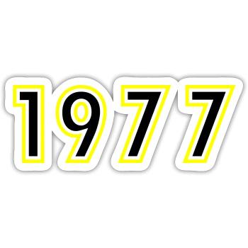 1977 Jahr Geburtstag - Sticker Größe S (10 x 10 cm) - Mattweiß - Vorne