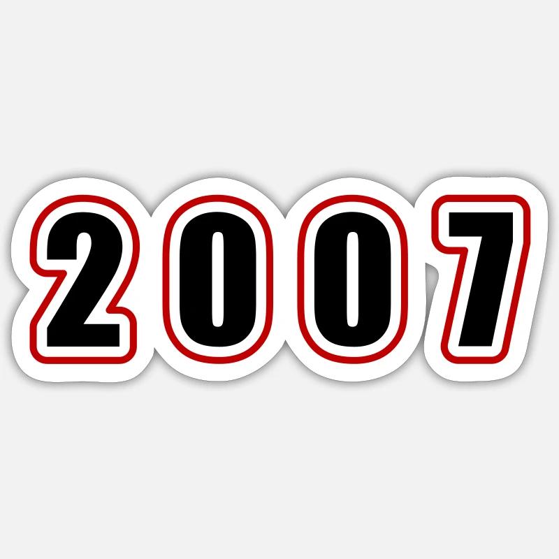 2007 Année Anniversaire - Sticker taille S (10 x 10 cm) - blanc mat