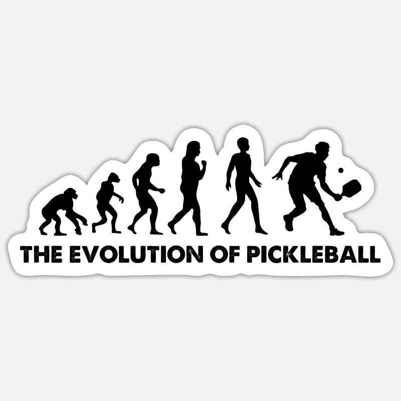 The Evolution Of Pickleball - Sticker size S (10 x 10 cm) - white matte