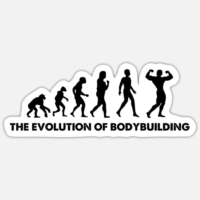 L’évolution de la musculation Sticker taille S (10 x 10 cm)