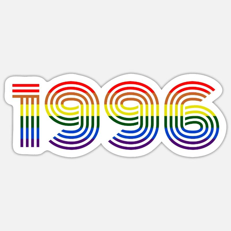 Rainbow 1996 - Sticker size S (10 x 10 cm) - white matte