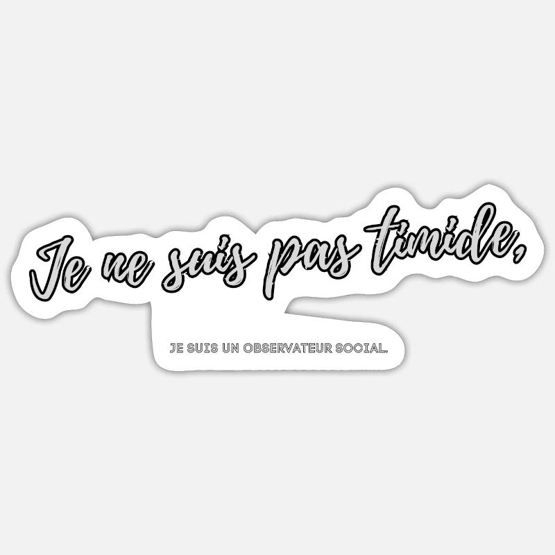 Schüchtern - Sticker Größe S (10 x 10 cm) - Mattweiß