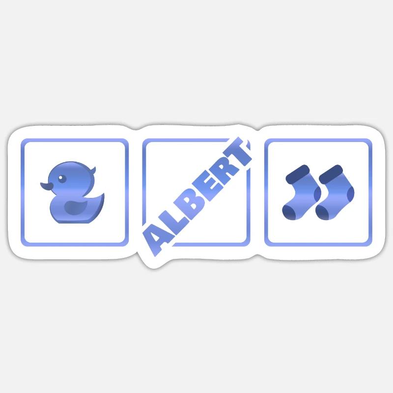 Cadeau pour Albert - Sticker taille S (10 x 10 cm) - blanc mat