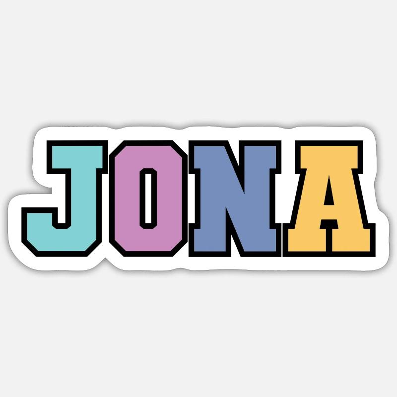 Nom - Jonas - Sticker taille S (10 x 10 cm) - blanc mat