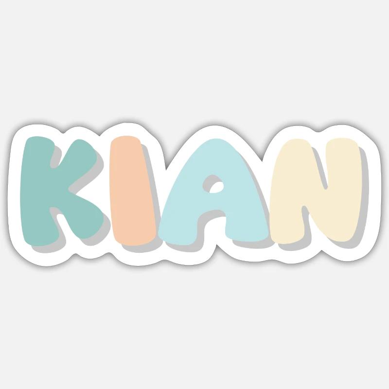 Name - Kian - Sticker size S (10 x 10 cm) - white matte