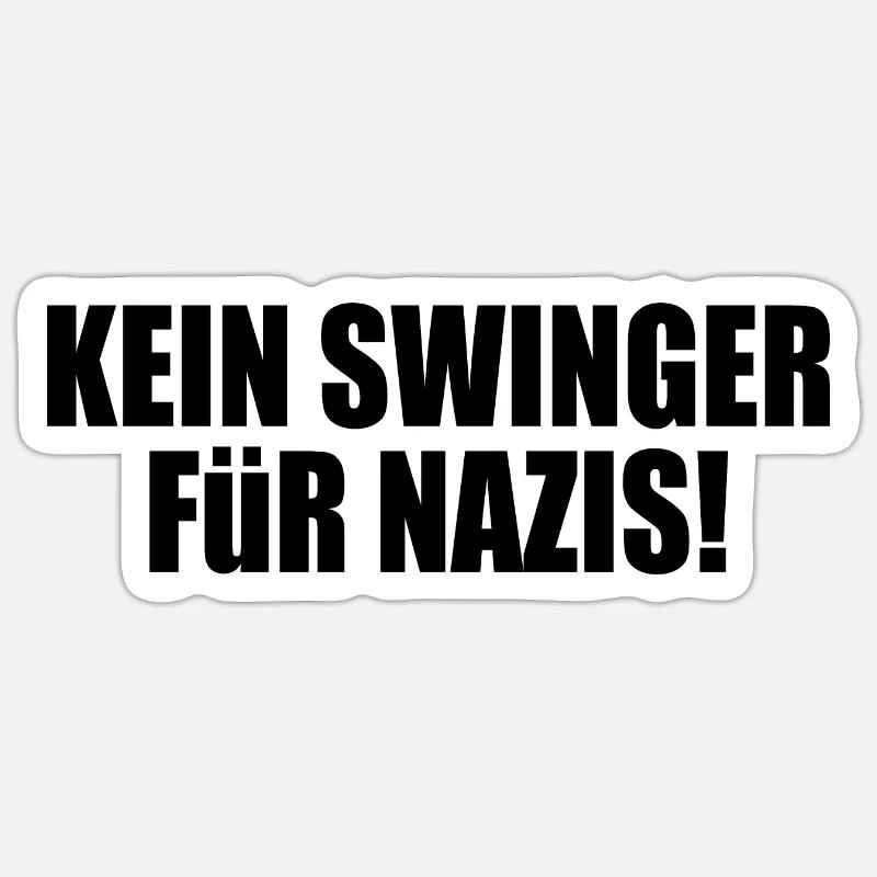 Pas d’échangiste pour les nazis - Sticker taille S (10 x 10 cm) - blanc mat