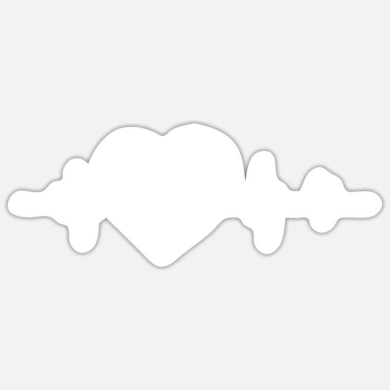 Herzschlag Traktor - Sticker Größe S (10 x 10 cm) - Mattweiß