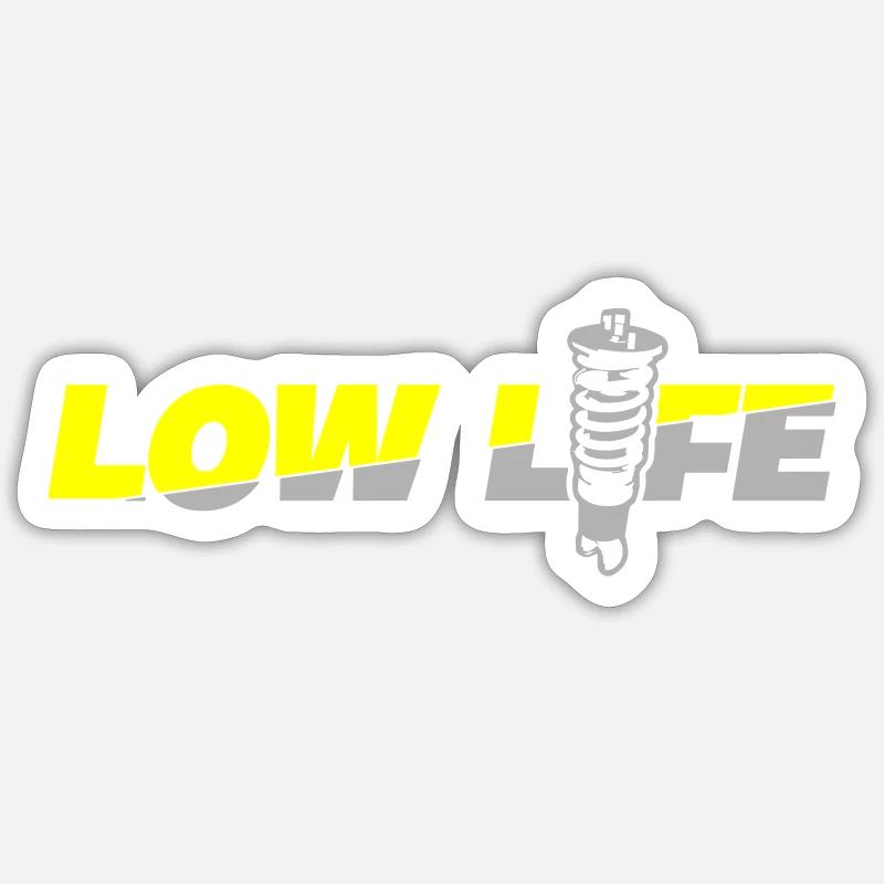 Low Life Gewinde - Sticker Größe S (10 x 10 cm) - Mattweiß