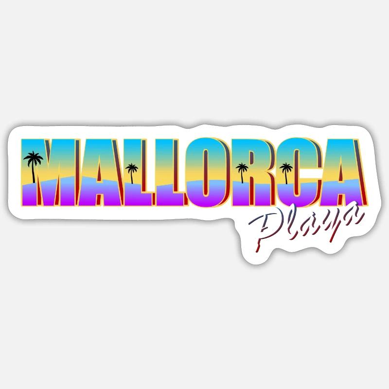 Mallorca Playa - Sticker Größe S (10 x 10 cm) - Mattweiß