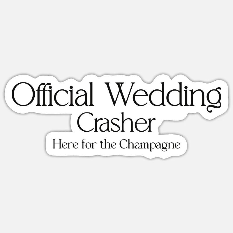 Offizieller Hochzeitscrasher Design - Sticker Größe S (10 x 10 cm) - Mattweiß