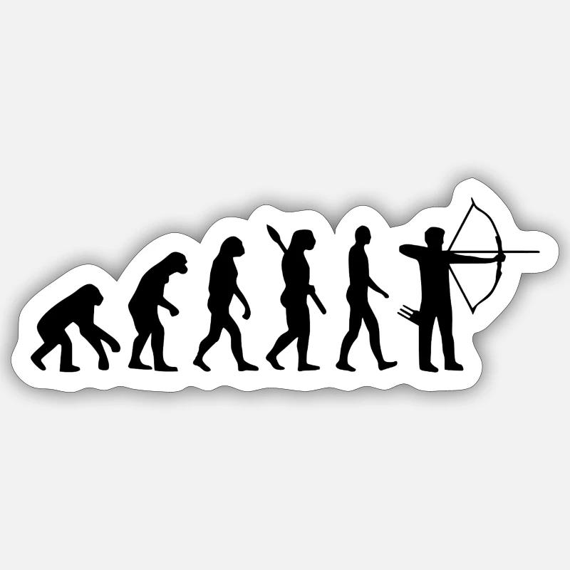 Archery Evolution - Sticker Größe S (10 x 10 cm) - Mattweiß