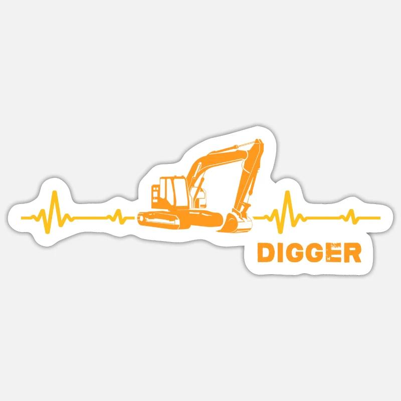 Baggerfahrer digger-memes baggern Bagger - Sticker Größe S (10 x 10 cm) - Mattweiß