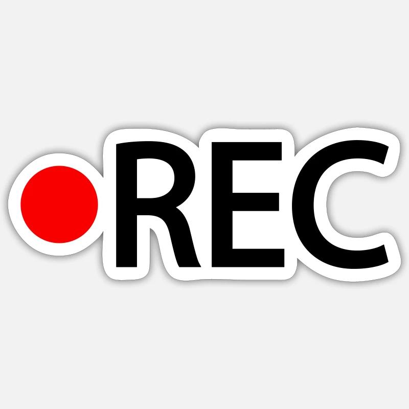 rec - Sticker Größe S (10 x 10 cm) - Mattweiß