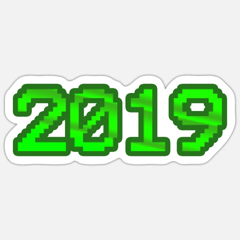 2019 2019 - Sticker taille S (10 x 10 cm) - blanc mat