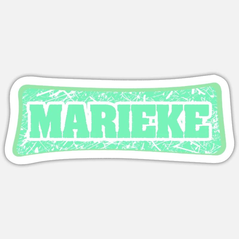 Nom de naissance : Marieke - Sticker taille S (10 x 10 cm) - blanc mat