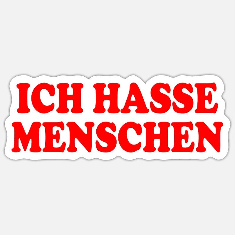 I hate people - Sticker size S (10 x 10 cm) - white matte