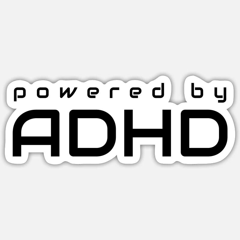 Powered By ADHD Sticker size S (10 x 10 cm)