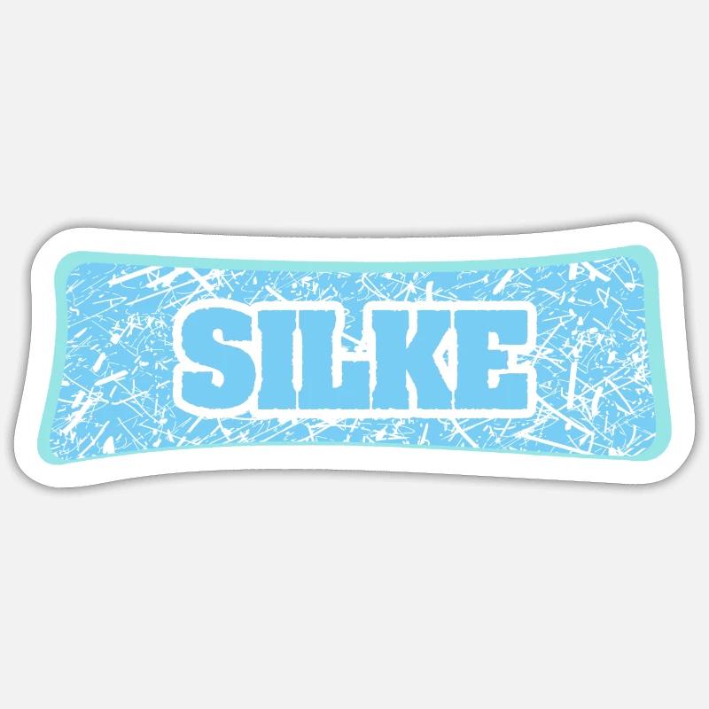 Silke als Name - Sticker Größe S (10 x 10 cm) - Mattweiß