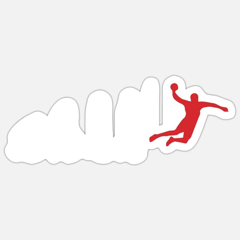 Évolution du handball Sticker taille S (10 x 10 cm)