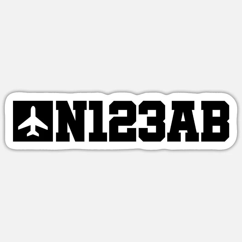 Custom Aviation - Flugzeug - Luffahrt - Pilot - Sticker Größe S (10 x 10 cm) - Mattweiß