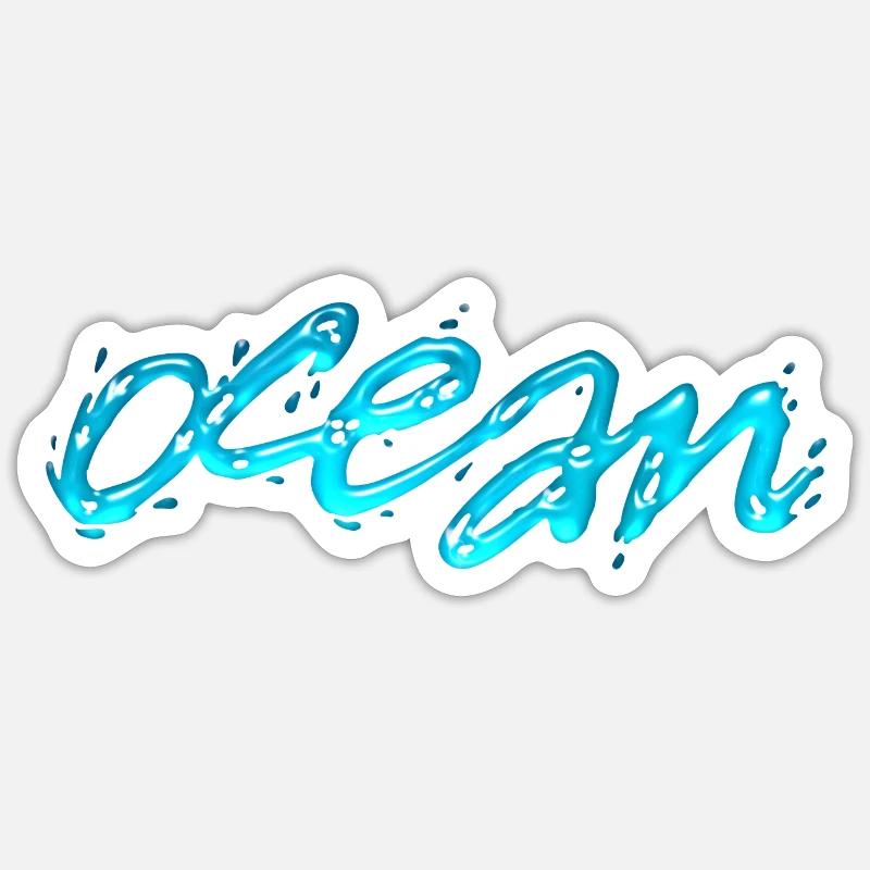 Ocean Text Art - Sticker size S (10 x 10 cm) - white matte