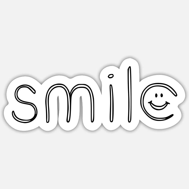 Smile :) - Sticker Größe S (10 x 10 cm) - Mattweiß
