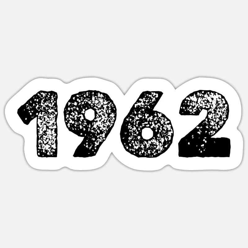 Born in 1962 - Sticker size S (10 x 10 cm) - white matte