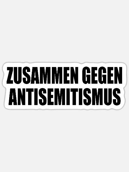zusammen gegen antisemitismus - Sticker Größe S (10 x 10 cm) - Mattweiß