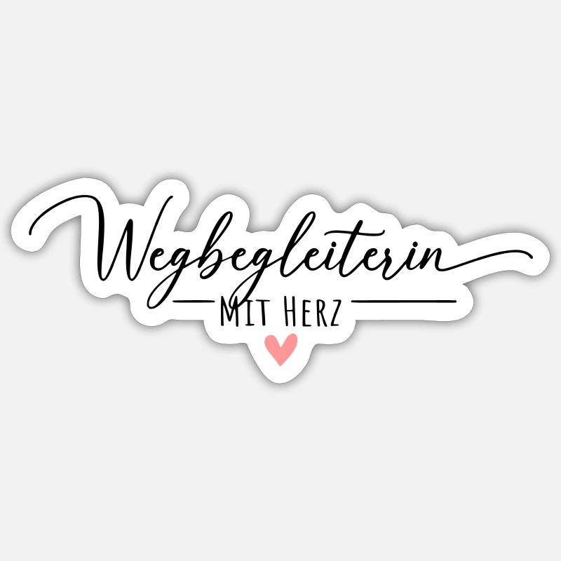 Wegbegleiterin mit Herz - Sticker Größe S (10 x 10 cm) - Mattweiß