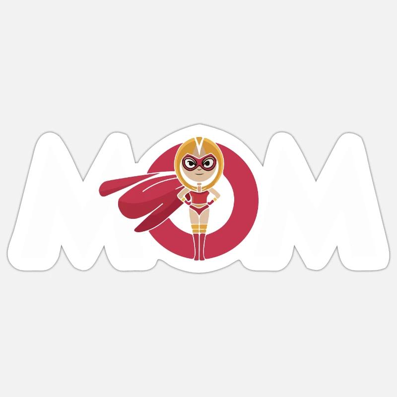 Conception d’autonomisation de maman super-héroïne - Sticker taille S (10 x 10 cm) - blanc mat