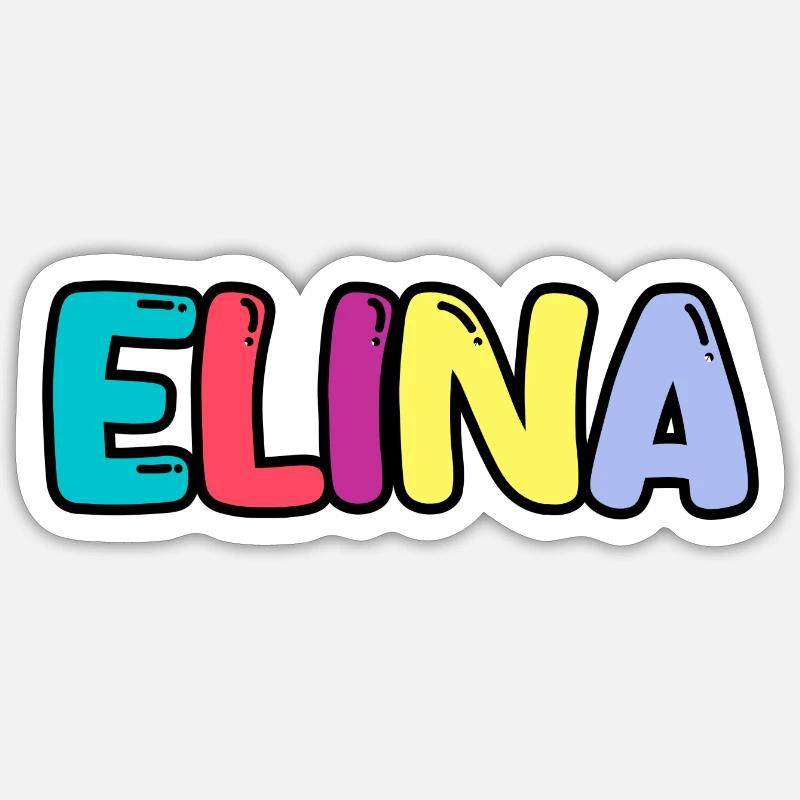 Name - Elina - Sticker Größe S (10 x 10 cm) - Mattweiß