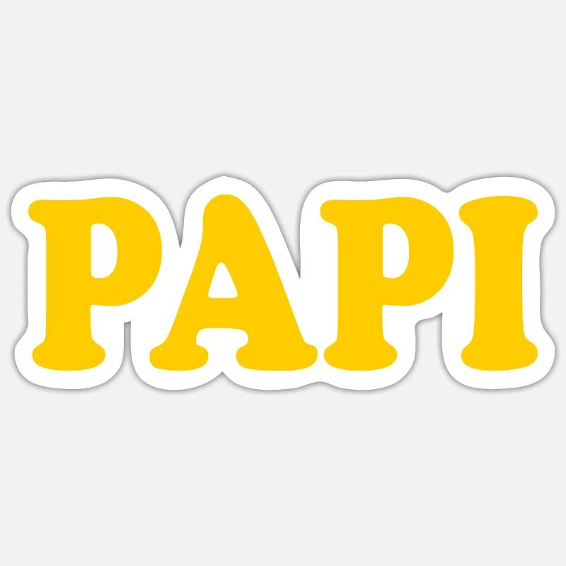 Papi - Sticker taille S (10 x 10 cm) - blanc mat