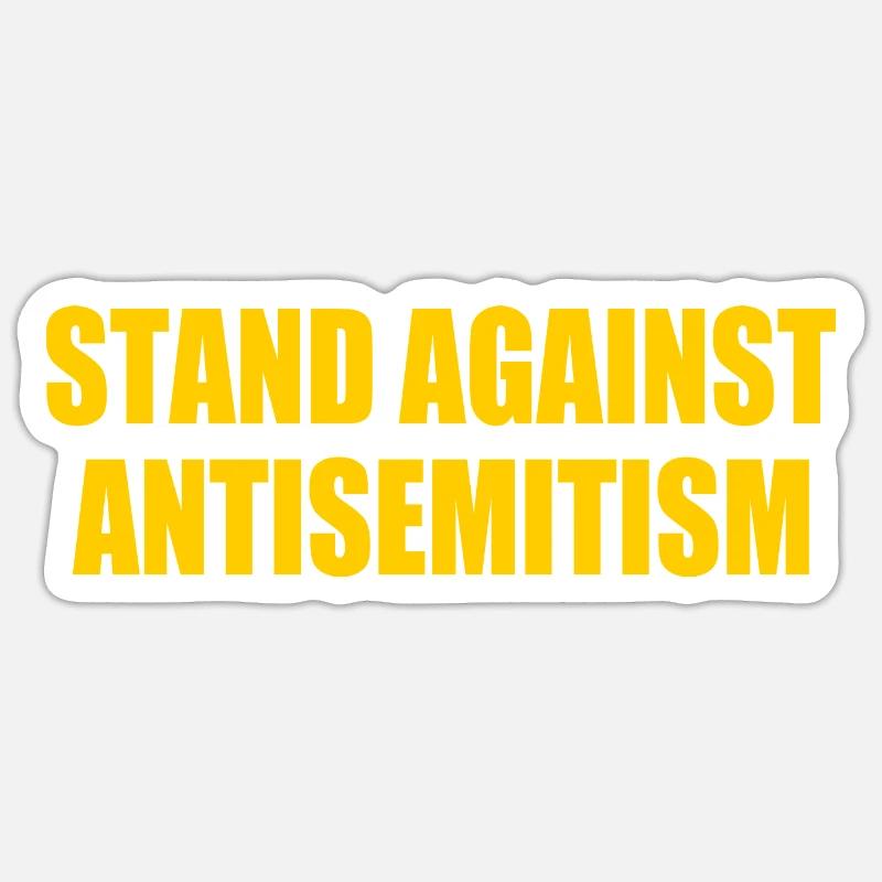 stand against antisemitism - Sticker taille S (10 x 10 cm) - blanc mat