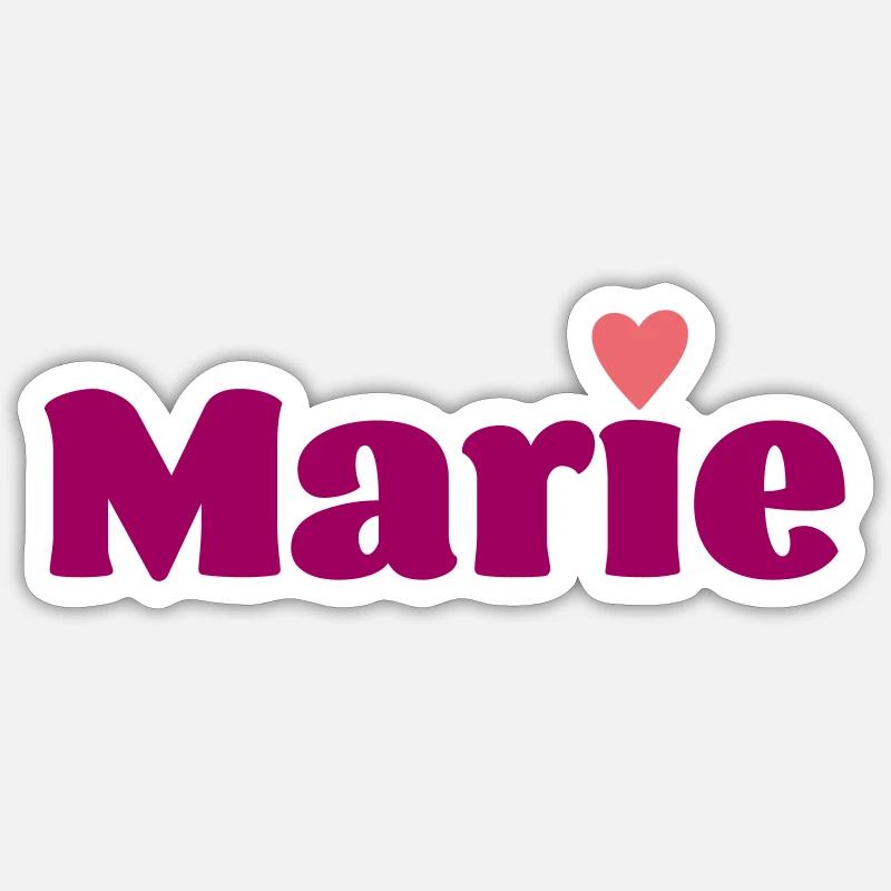 Marie mit Herz Geschenk - Sticker Größe S (10 x 10 cm) - Mattweiß
