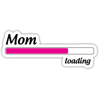 Maman loading... Please Wait - Future Mère - Sticker taille S (10 x 10 cm) - blanc mat - Devant