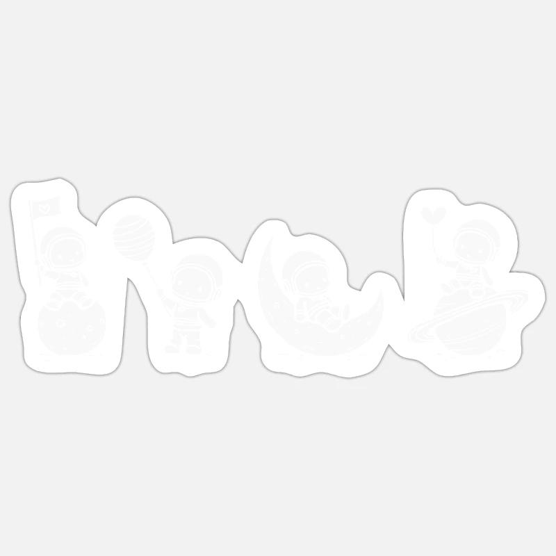 Astro Boys White - Sticker Größe S (10 x 10 cm) - Mattweiß