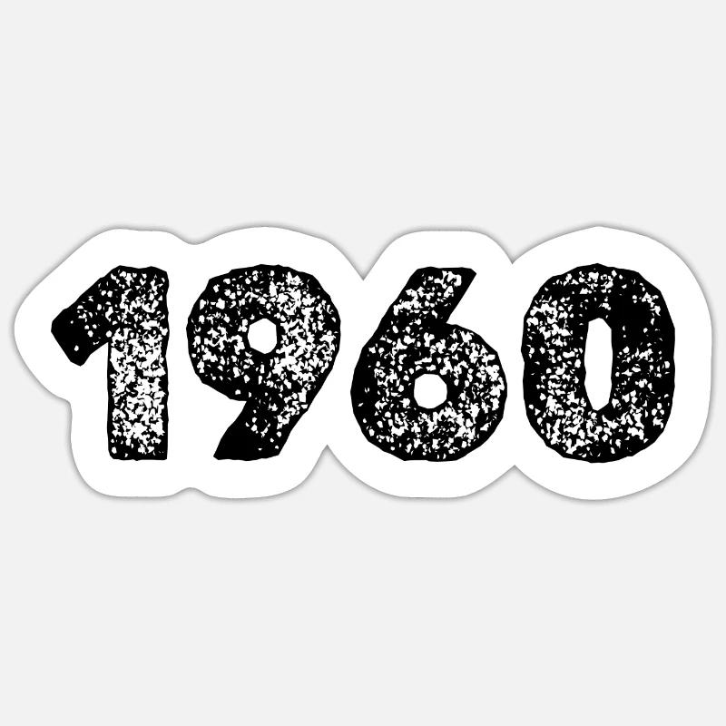 Year 1960 - Sticker size S (10 x 10 cm) - white matte